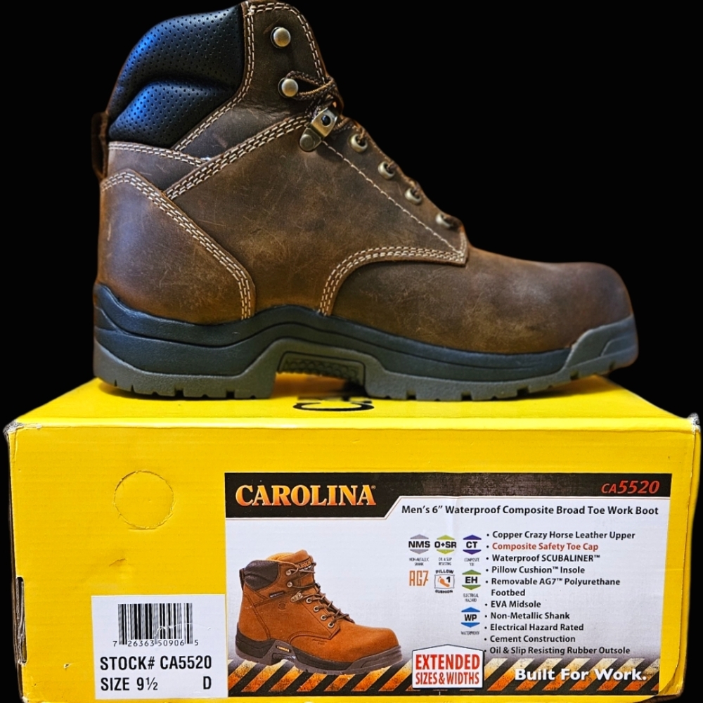 Carolina men's work boots. CA5520. 9.5D. NEW IN BOX